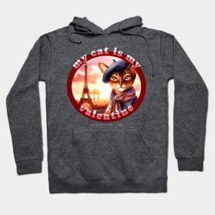 My French Valentine Cat Abyssinian Life 2BA Hoodie